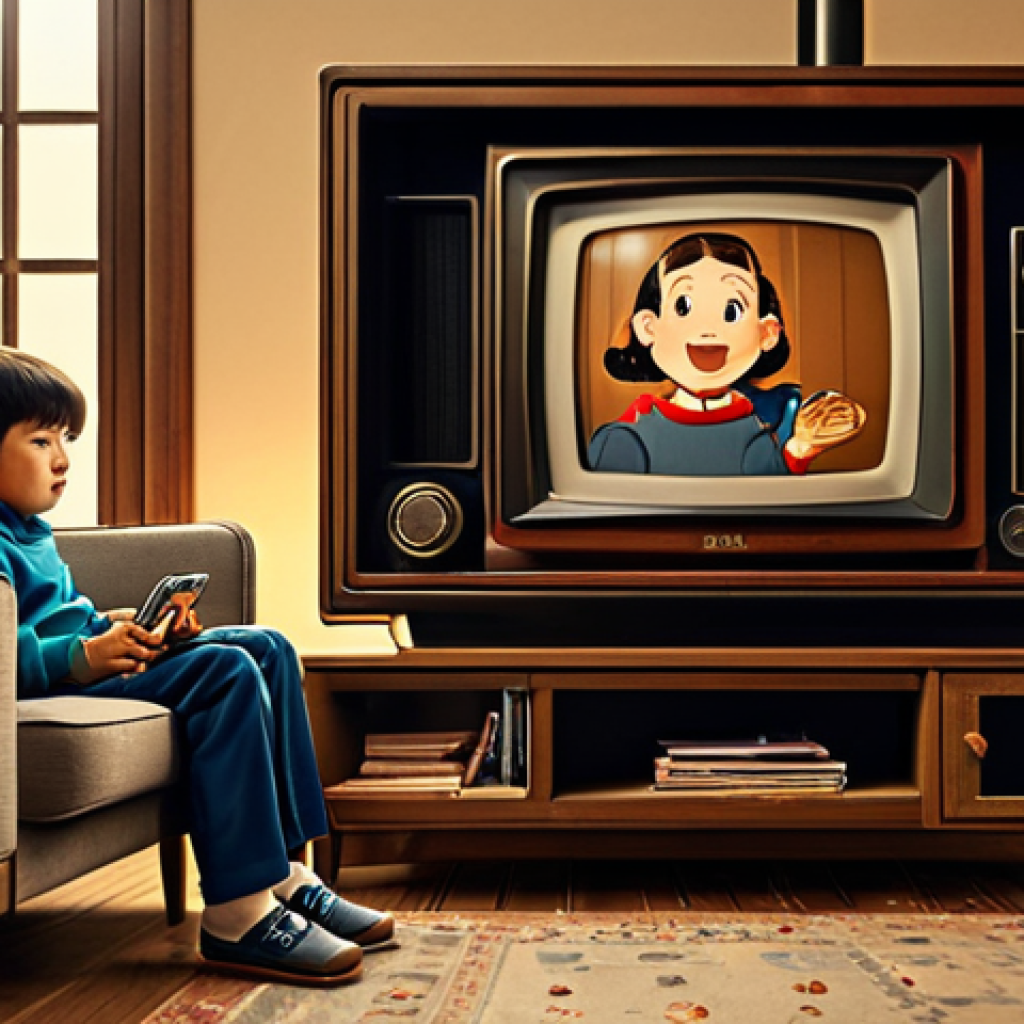 **
"A nostalgic scene of children watching 'Toltori' (똘똘이) a vintage cartoon on an old television set in a cozy living room, fully clothed, appropriate attire, safe for work, family-friendly, perfect anatomy, correct proportions, natural pose, warm lighting, happy atmosphere."
**