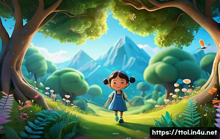똘똘이 캐릭터 생성 배경 - **Prompt:** "A vibrant, 3D animated scene where the beloved Korean character 'Ttolttori,' a friendly...